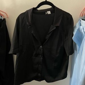 Black silky top